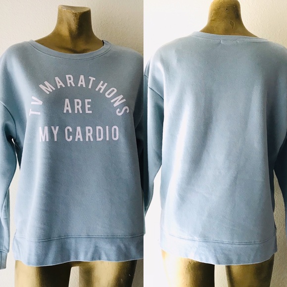 TV MARATHONS ARE MY CARDIO 5th Sun NWT SWEATSHIRT XS - Picture 3 of 8